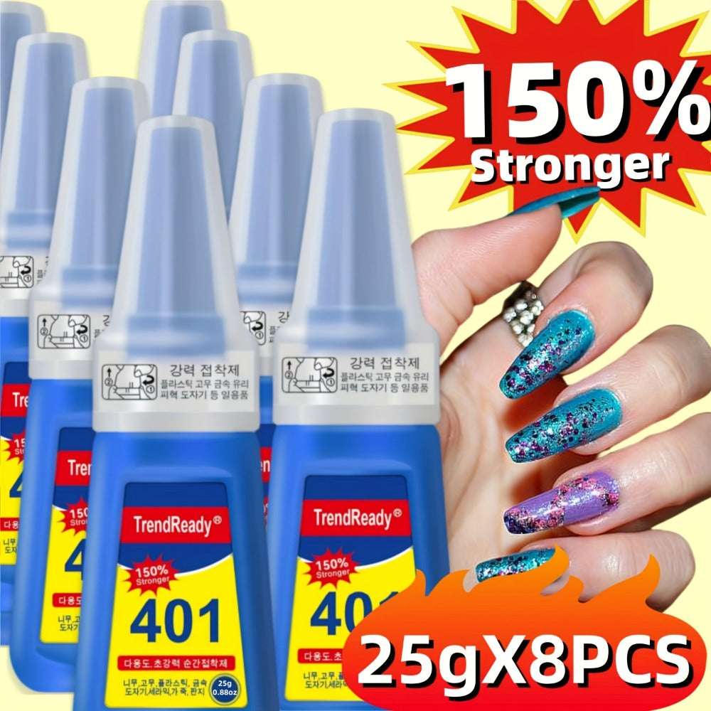TrendReady 25g Nail Glue - Extreme Hold For Fake Nails & Tips, 30+ Days Wear, Smudge Proof, Salon Quality Kit