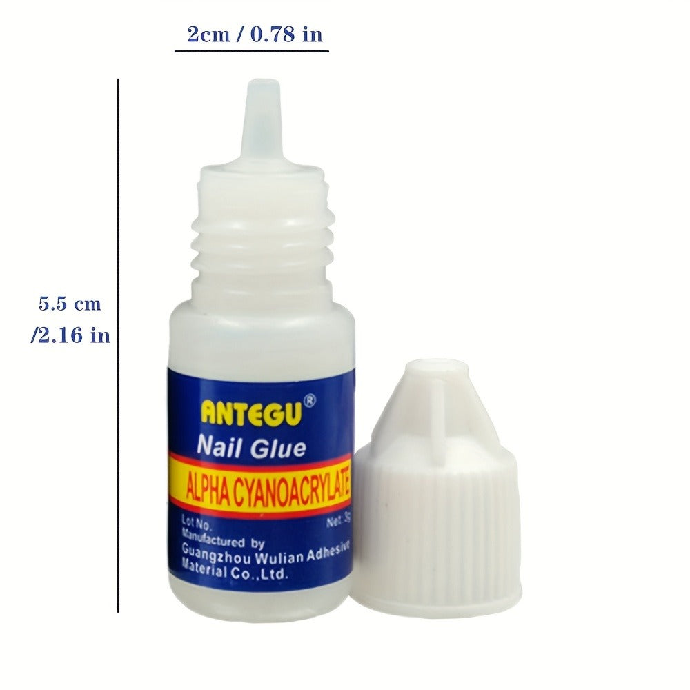 20 Bottles Of Nail Glue, Super Strong Acrylic Nail Glue, Professional Nail Patch Glue for Press On Nails, Long Lasting Acrylic Nail Glue for Nail Patches, Broken Nails Bonding False Nails.