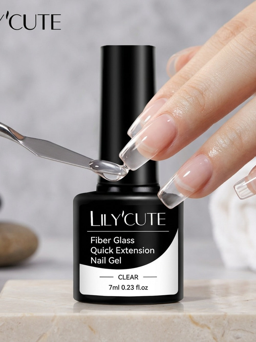 LILYCUTE 0.24oz 3pcs Fiber Glass Construction Gel Nail Polish for Nail Extension Broken Nail Repaired Fiberglass Clear Gel Varnishes