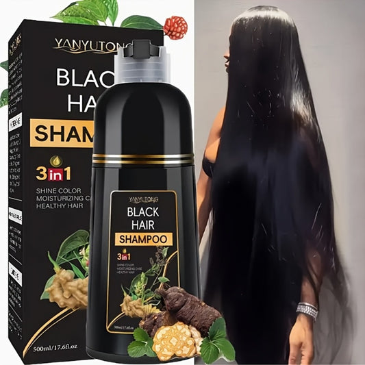 A Unisex Hair And Dye Shampoo Featuring a Three-In-One Herbal Formula, Free from Ammonia, Providing a Lasting Effect for 30 Days - 16.91 Ounces