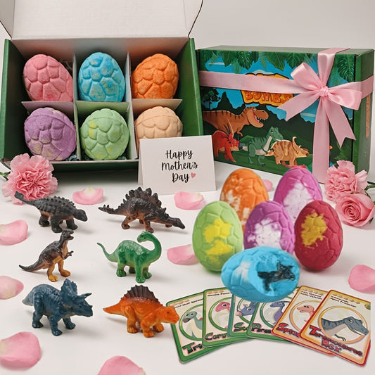 Dinosaur Bath Bombs with Surprise Inside 6 Pack – Fizzy Bath Balls with Hidden Dino Toys for Kids | Fun Bath Time Gift for Boys & Girls, Birthday & Holiday Present