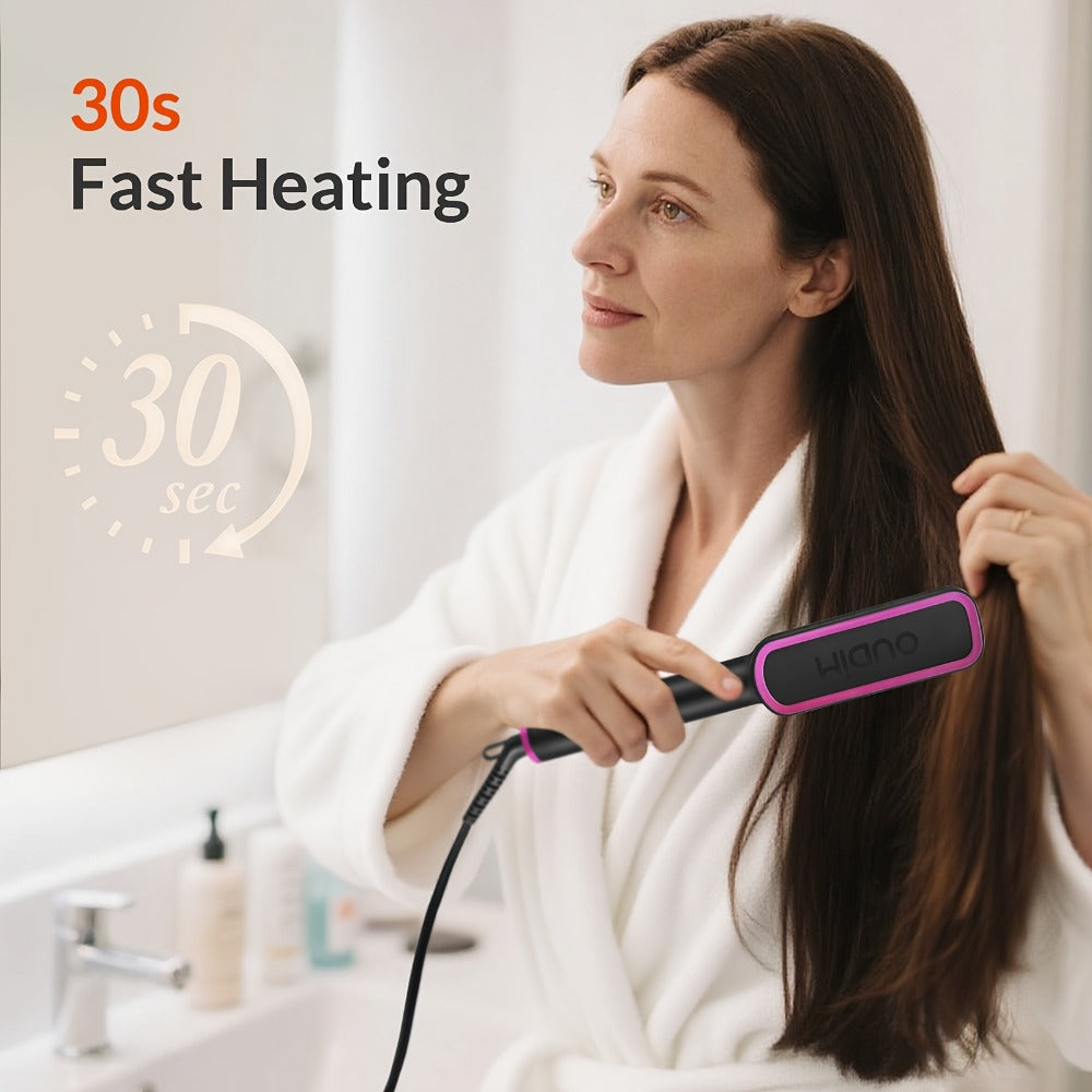 Hair Straightener Brush, Ionic Hair Straightening Brush Flat Iron For Women, Anti-Scald Straightening Comb For Home Salon, Precise Temperature Control, Auto Shuts Off, Holiday Essentials, Gifts For Mother'S Day, Girl Stuff, Wow Hair Products