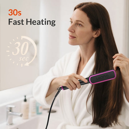 Hair Straightener Brush Ionic — Anti-Scald Straightening Comb for Women, Precise Temperature Control, Auto Shut-Off, Salon-Quality Flat Iron Results at Home, Gift for Her