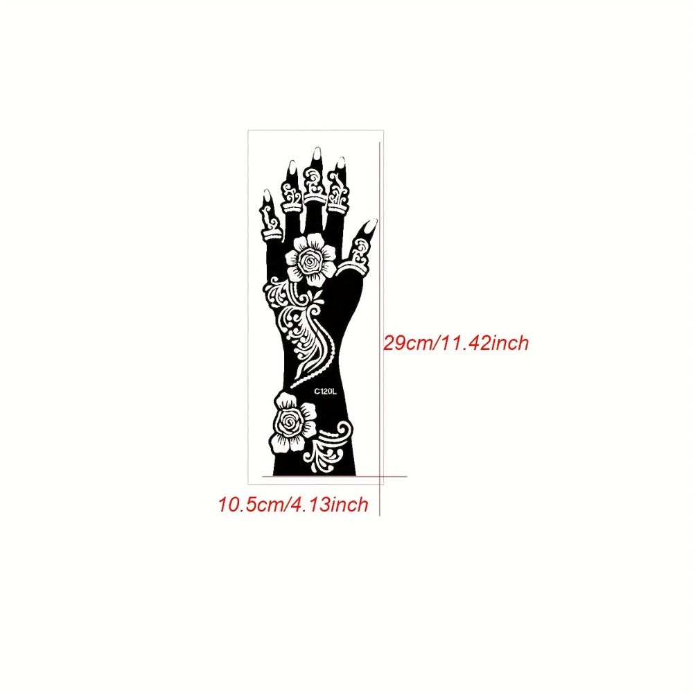 For. Ink 8pcs Hollow Temporary Tattoo Stencil Set - Transform Style With Larger Sexy Floral Designs Stickers For Arms Hands & Forearms, Flash Spray Paint Kit, - Use For Valentine'S Day, New Year And Wedding, No Ink Included