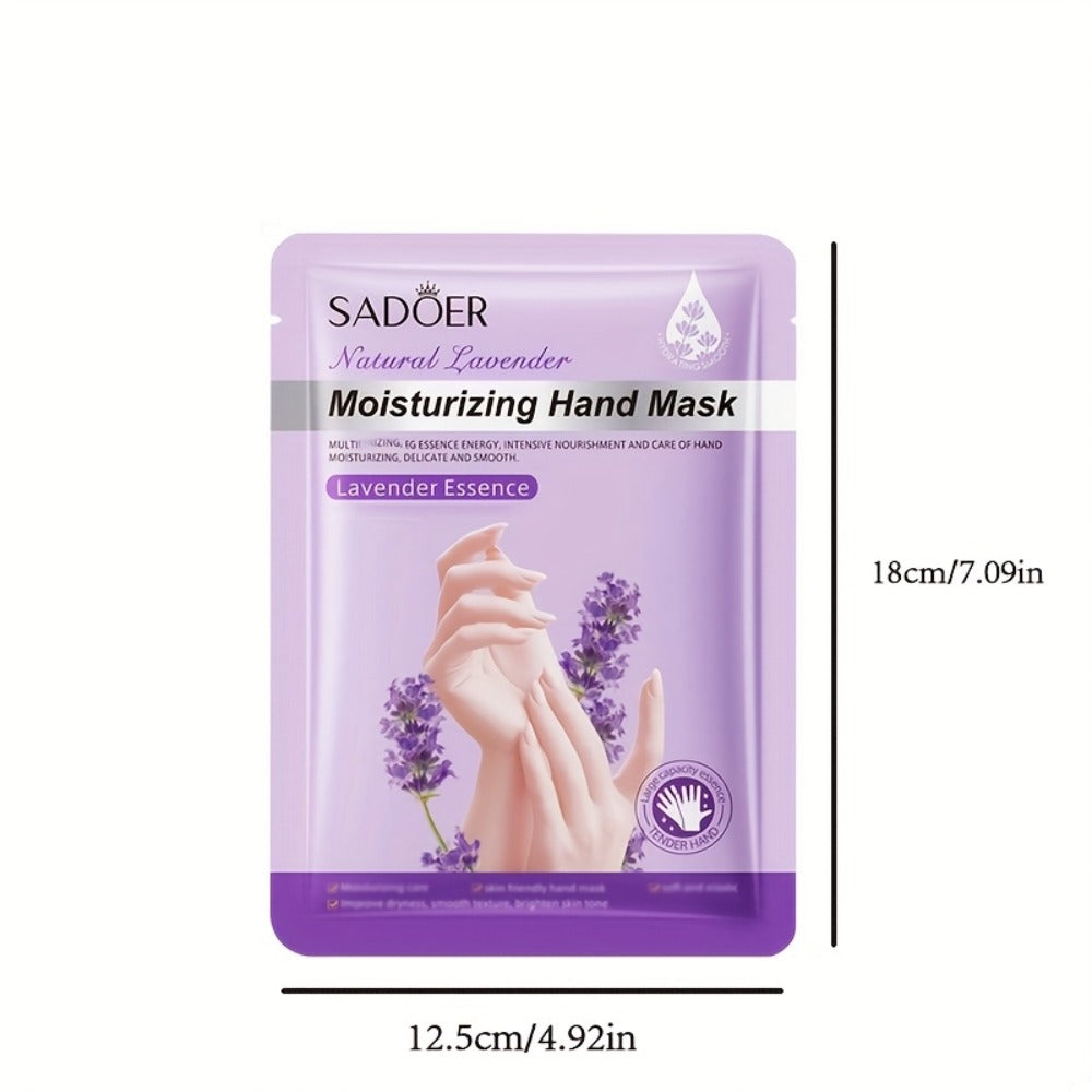 4/8 Pairs SADOER Lavender Hand Mask - Moisturizing, Hypoallergenic, Natural Essential Oils, Ideal for Home, Business, Travel - Purple, Independent Packaging, Perfect Gift, Hand Spa Mask