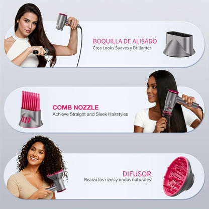 Hair Dryer with Diffuser for Curly Hair 1875W Ionic Blow Dryer - Lightweight Portable Professional Styling for Women Men Travel Gift Gray White