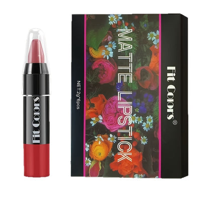 Crayon Lipstick Set 6 Pcs – Matte & Glossy Lip Liner Pencil with Squalane, Easy Color Moisturizing Long Lasting Lip Stick for All Skin Types, Volumizing Lip Color