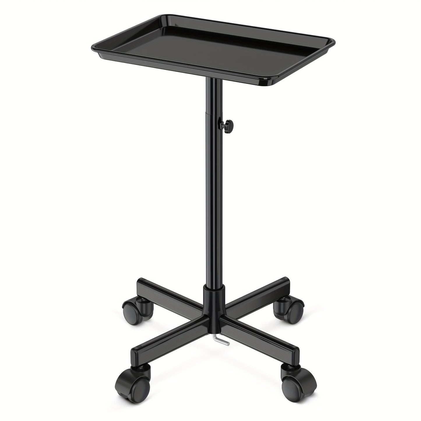 Salon Rolling Tray on Wheels — Premium Aluminum Adjustable Hairdresser Cart, Tattoo Tray, Spa Service Trolley for Nail Tech, Barber, Beauty Studio, 6 Colors