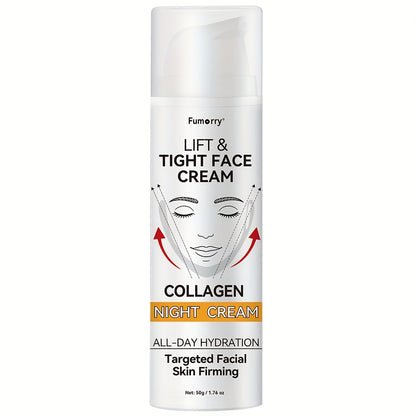 Collagen Night Cream with Snail Mucin Firming Lifting Tightening Hydrating Moisturizing Anti-Aging Face Cream for Soft Elastic Skin All Skin Types 50g 1.76oz