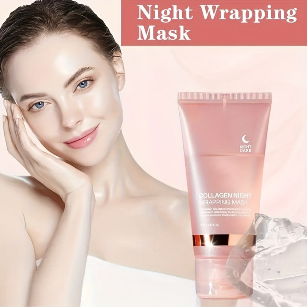 3 Boxes Instant Lifting & Firming Collagen Intensive Moisturizing Sleeping -Off Mask 75g, Enriched with Niacinamide, Collagen, Hyaluronic Acid, And Other Ingredients. The Gel Texture Is Easily Absorbed, Providing Deep Hydration And Moisture.