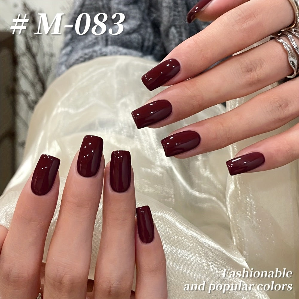 Spring Nail Trends 2025 Bright Nail 6pcs Set 0.51oz New Popular Red Wine Nail Gel Semi Permanent Nail Art Soaking LED Nail Salon DIY Nail Salon Gel