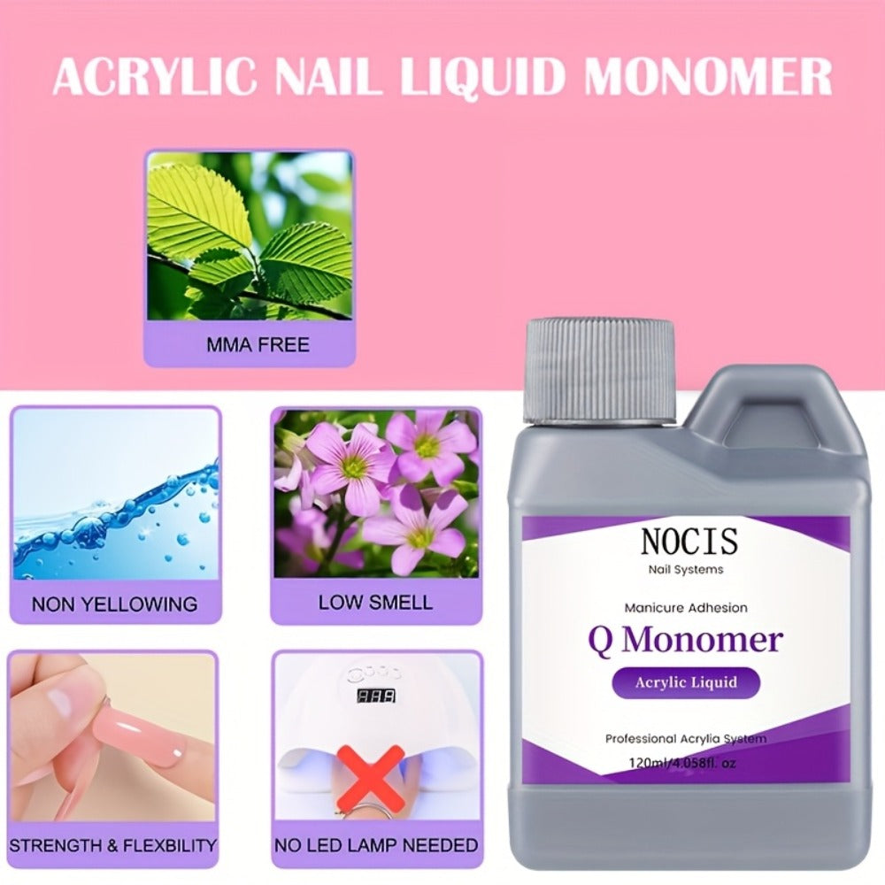 NOCIS 10G Acrylic Powder Collection, Expert Nail Art Package Including Monomer Liquid, Nail Brush, Forms, Dappen Dish, Odorless, Gift Package for Salon-Standard Manicures
