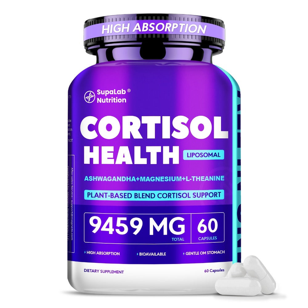 Stress Manager-Balanced Cortisol, Restful Sleep & Mood Enhancement, Relax|with Rhodiola Rosea, Ashwagandha, L-Theanine & Magnesium 120 Capsules, 4 Months Supply