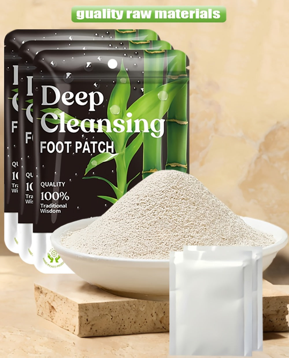 Foot Patches Detox Bamboo Vinegar Ginger Lavender Natural Plant Ingredients Deep Cleansing Moisturizing Foot Pads Massage Relaxing Foot Care Home Portable Health