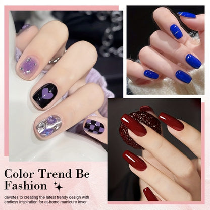 Gel Nail Polish Set 6pcs Hypoallergenic - Fall & Winter Glitter and Solid Colors Soak-Off UV LED Gel, Toxin-Free Long-Lasting Home DIY Nail Art Kit, Gift for Nail Lovers & Christmas