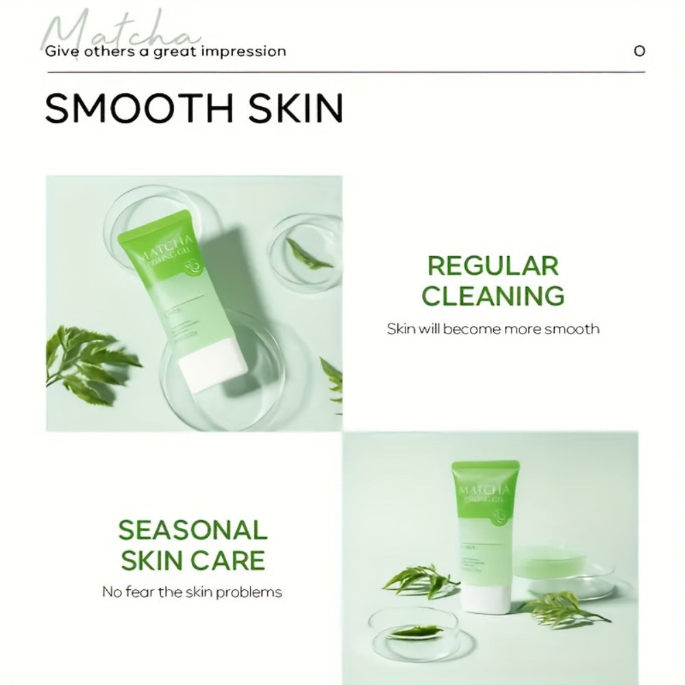 Matcha Peeling Gel Face Scrub Tea Tree Salicylic Acid Exfoliating Moisturizing Alcohol Free All Skin Types Facial Exfoliator 60g 2pcs