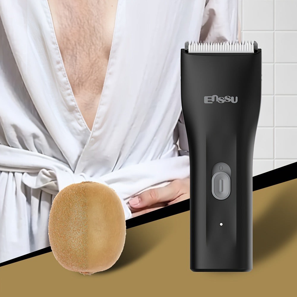 Ball Trimmer for Men - IPX7 Body Hair Trimmer, Ceramic Blade, LCD Battery Display, Replaceable Blade Head, Electric Groin & Pubic Shaver ES006