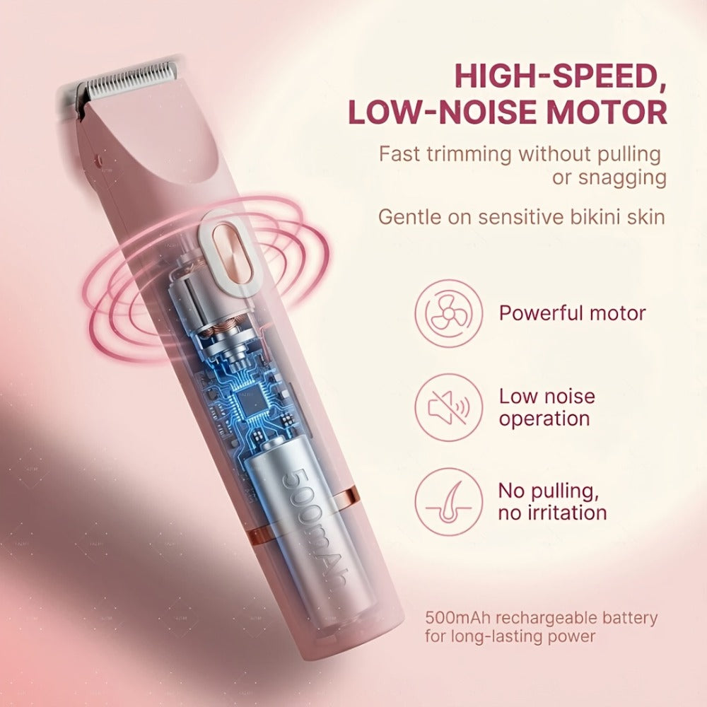 Electric Hair Trimmer for Women Dual Head Bikini Razor Face Body Shaver USB Rechargeable Multipurpose Hair Removal Tool Arms Legs Underarm