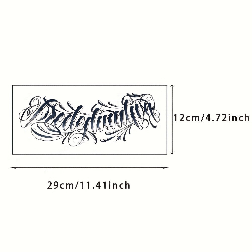 4 Herbal Tattoo Stickers, Including 4 English Elements, Lasting 7-15 Days, Waterproof And Friction Resistant, Realistic Effect, Suitable for People Who Are Afraid of And Do Not Want to Tattoo