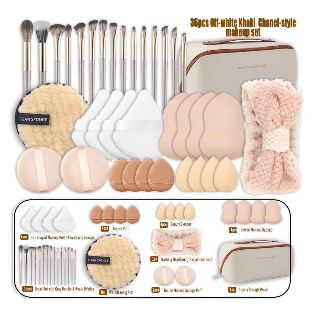 49/36pcs Professional Makeup Brush Set, Super Soft Nylon Bristles And Concealer/contour Sponge - Wet/dry Use, Complete Size Expandable Box, Eyeshadow Blending Kit, Powder, Contour, Highlight, Eye High-quality Makeup Brush Set, Makeup Brush Set