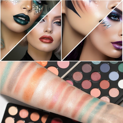 Makeup Kit Gift Box Silvery Multi-Functional Set with Mirror, Lipstick, Eyeshadow & Blush - Portable Long-Lasting Cosmetic Kit for Beginners & Teens, Multiple Shades, Perfect Gift for Women
