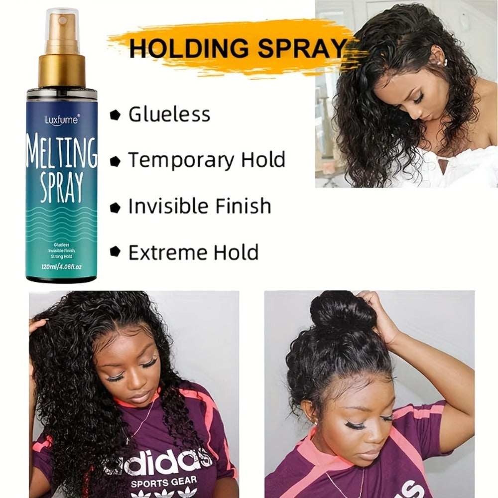 Lace Melting Spray for Wigs Strong Hold Quick Drying - No Residue Invisible Effect Wig Adhesive Spray for Lace Front Daily Styling