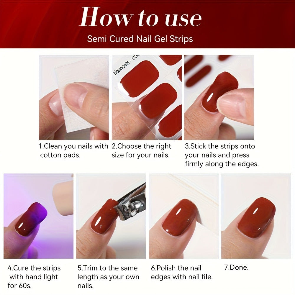 Harunouta 20strips Semi Cured Gel Nail Strips Set with Hand Held Nail Lamp Kit Gel Nail Stickers Glitter Flower Gel Nail Wraps Gel Polish Stickers Nail Art Manicure for DIY Nails Home Use Nails