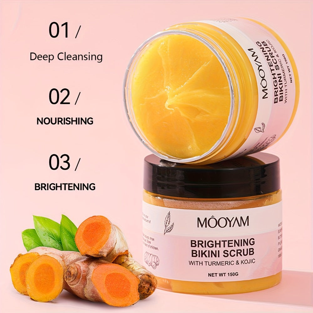 Glycolic Acid Turmeric Scrub for Bikini Area 150g, Must-have in Summer, Make Your Light Beige Radiant