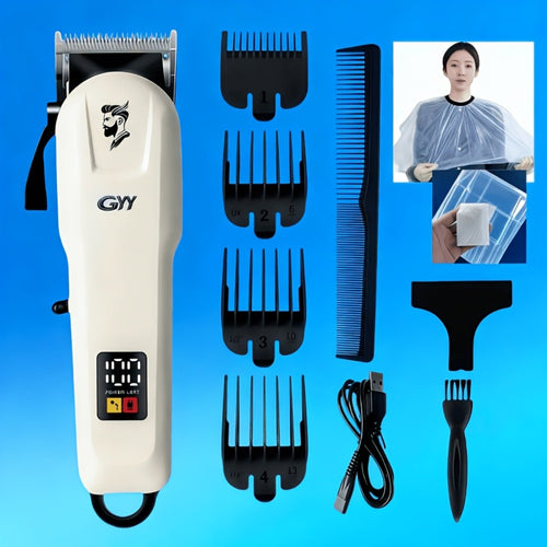 Professional Hair Clipper Kit for Home & Salon — Stainless Steel Blade, Digital Display, USB Rechargeable Hair Cutting Set, Upgraded Scissors Included, Gift for Father’s Day, Birthday & Holidays