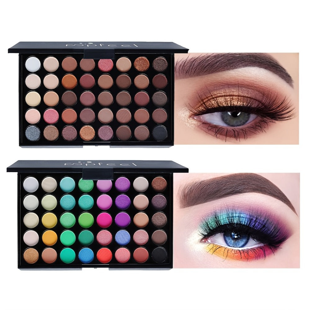Eyeshadow Palette 40 Color Makeup Set with Mascara Eyeliner Eyebrow Pencil Eye Shadow Brush - Complete Beginner Eye Makeup Kit Gift for Women
