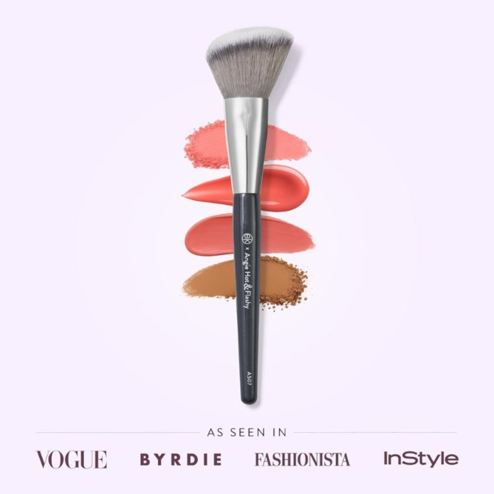 Highlight Powder and Blush Brush Set 2pcs — Baking Formula High Gloss Illuminating Powder with Brush, Long-Lasting Radiant Glow, Portable Travel Makeup Kit for Girls