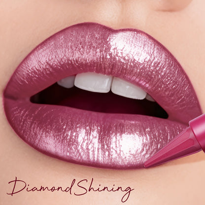 Metallic & Matte Lipstick Set 2pcs — Highly Pigmented Waterproof Pointed-Tip & Shimmer Lip Color Combo, Long-Lasting Beauty Gift for Women