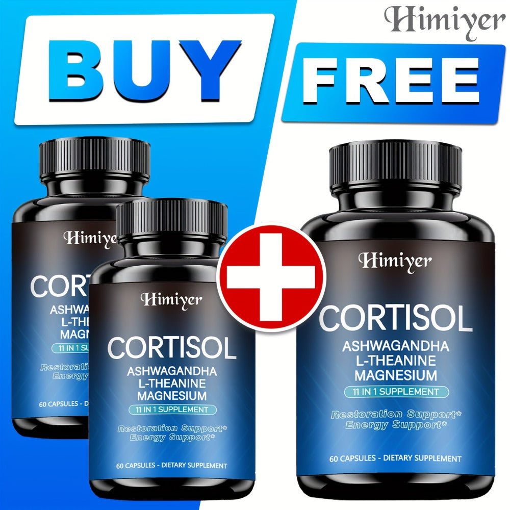 (1/3 Packs) Stress Management Capsules - All-round Relaxation And Balance Supplement Capsules - Balance Cortisol And, Peaceful Sleep And Emotional Improvement, Containing Rhodioda, Ashwagandhal, Theanine And Magnesium.