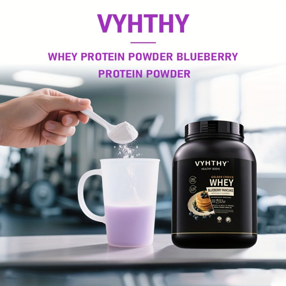 VYHTHY Whey Protein Powder, Premium Milk Protein Powder, Isolated And Hydrolyzed Blend, Suitable for Sports Nutrition And Daily Use, Contains Bcaas, Low in Carbohydrates, Available in Strawberry, Blueberry, Vanilla