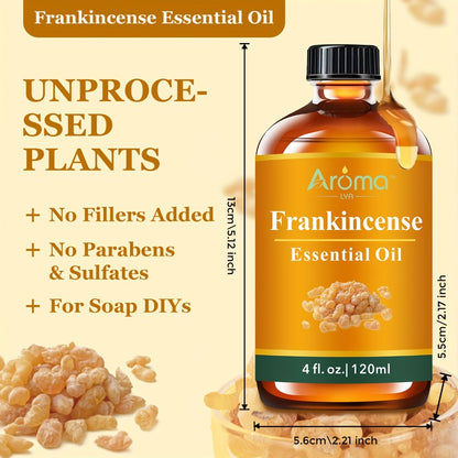 Frankincense Essential Oil – Pure Aromatherapy Oil for Diffuser, Humidifier, Scented Candles & Body Massage, Calming & Grounding Scent, Unisex Gift, 4.06oz