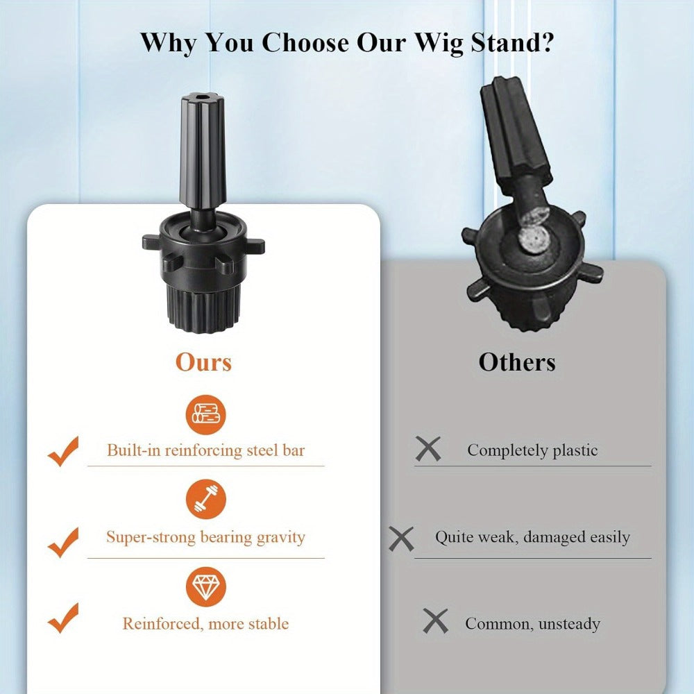 Adjustable Wig Stand Tripod Mannequin Head Stand 360 Rotation Height Adjustable to 50 Inch Aluminum Alloy for Styling Cosmetology Hairdressing Training