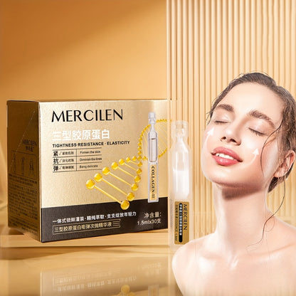 Collagen Face Serum with Plant Squalane - Hydrating Firming Anti-Wrinkle Essence Alcohol-Free Fragrance-Free for Sensitive Skin Restores Elasticity 1.52oz
