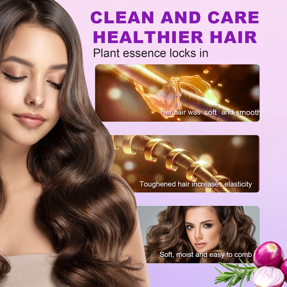 Shampoo & Conditioner Set with Onion Extract, Biotin, Rosemary & Jojoba — Nourishing, Strengthening, Anti-Dandruff, Smoothing for Dry Rough Hair, Natural Hair Moisturizer