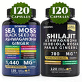 [Sea Moss & Shilajit] 240 Capsules Sea Moss And Shilajit Sea Moss Black Seed Oil Ashwagandha Ginger And Shilajit Rhodiola Rosea Panax Ginseng