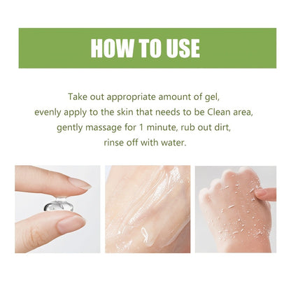 Body Scrub Gel with Aloe Vera, Rose & Chamomile Extract — Deep Cleansing Exfoliating Scrub for Face & Body, Unclogs Pores, Softens & Moisturizes, Unisex, 200g / 7.05 oz