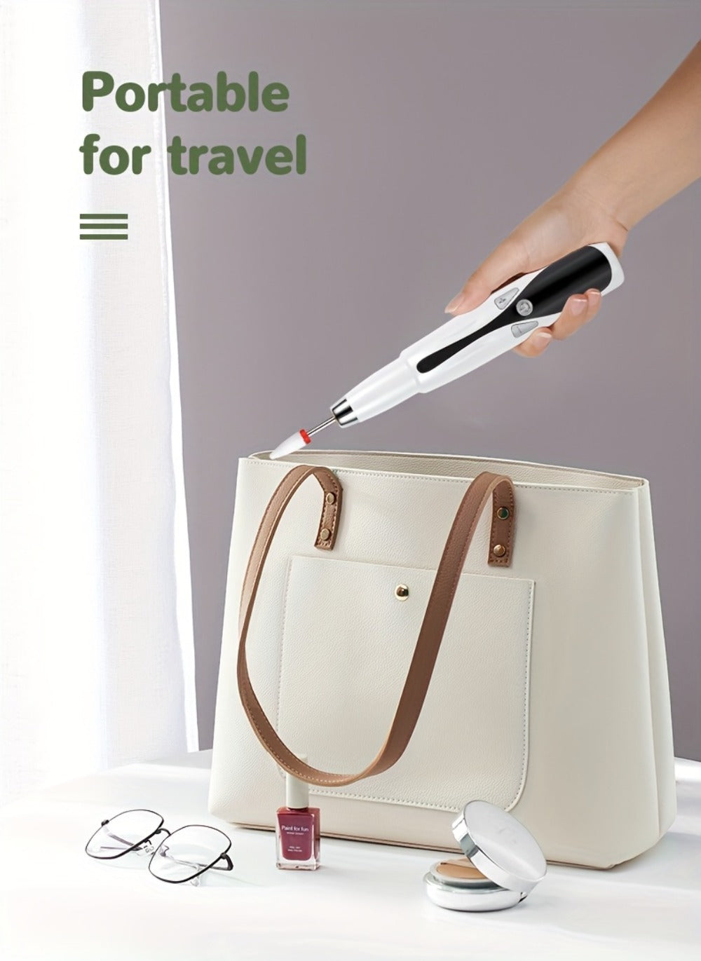 2025 Enhanced Electric Nail File, Featuring 12 Grinding Tips, Compact Home Manicure with Stand