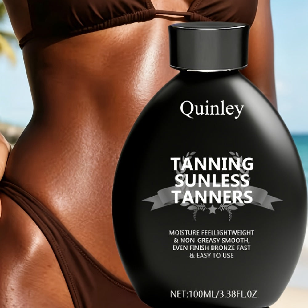 3.38oz Sunless Tanner Lotion, Instant Deep Glow, Smooth Hydration, Twist Cap, Lightweight Non-Greasy, Beach-Ready Self-Tanner For Natural Bronze, Tan& Golden