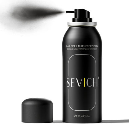 Root Cover Up Spray 80ml | Instant Gray Hair Concealer with Plant-Based Fibers | Transfer-Resistant No-Mark Formula | Thicker Fuller Hair | Black & Dark Brown
