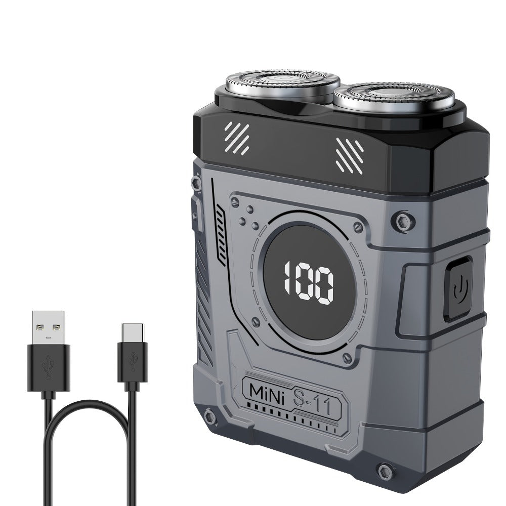 2025 New Mecha Dual-Head Electric Shaver with USB Rechargeable Battery, 3 Colors Available, 2-In-1 Dual-Head Design, 3-Speed Adjustable Speed, 3-Speed Adjustable, Shaving