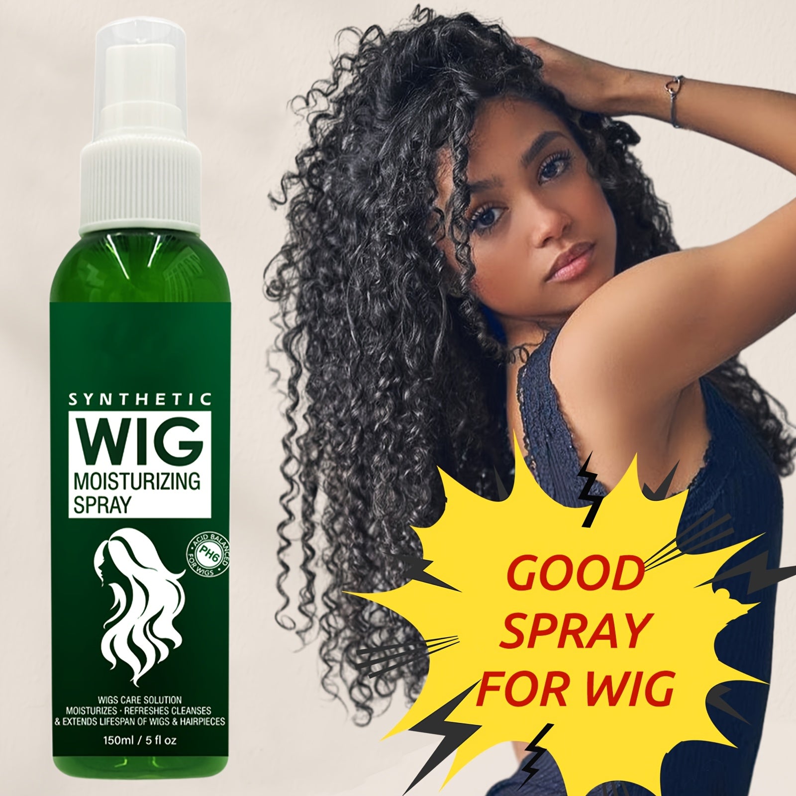 Synthetic Wig Spray, Revitalizes & Refreshes, Cleanses & Extends Lifespan Of Wigs & Hairpieces, Soft & Fresh Leave-In Conditioner