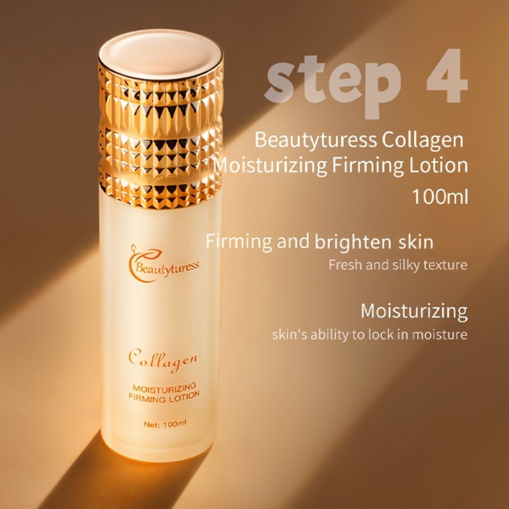 Gentle Korean Skincare Collagen Set - 14pcs Hydrating And Firming with Niacinamide - Moisturizing Face Care Kit, Luxury Gift Kit for Women, Christmas Gift And New Year Present