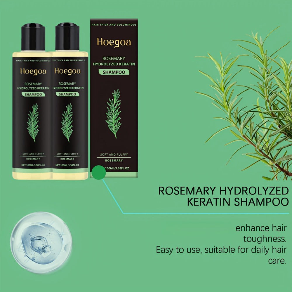 Rosemary Shampoo Set 2pcs/3pcs - Rosemary Extract, Vitamin C & Keratin Formula, Cleanses & Moisturizes, Smooth Shiny Strengthened Hair, Holiday Hair Care Gift Set for Women & Men