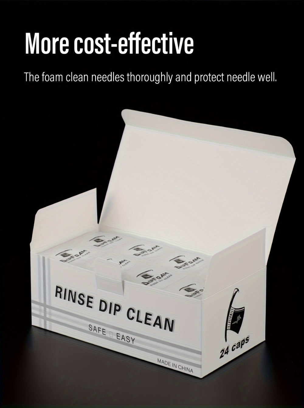 24pcs ProTat Tattoo Needle Dip Clean Cups - Foam Liner Design for Safe & Thorough Cleaning, Use with Cartridge & Traditional Needles, No Odor, Non-Electric, Gentle on Needles to Prevent Damage, Tattoo Needle Cleaner