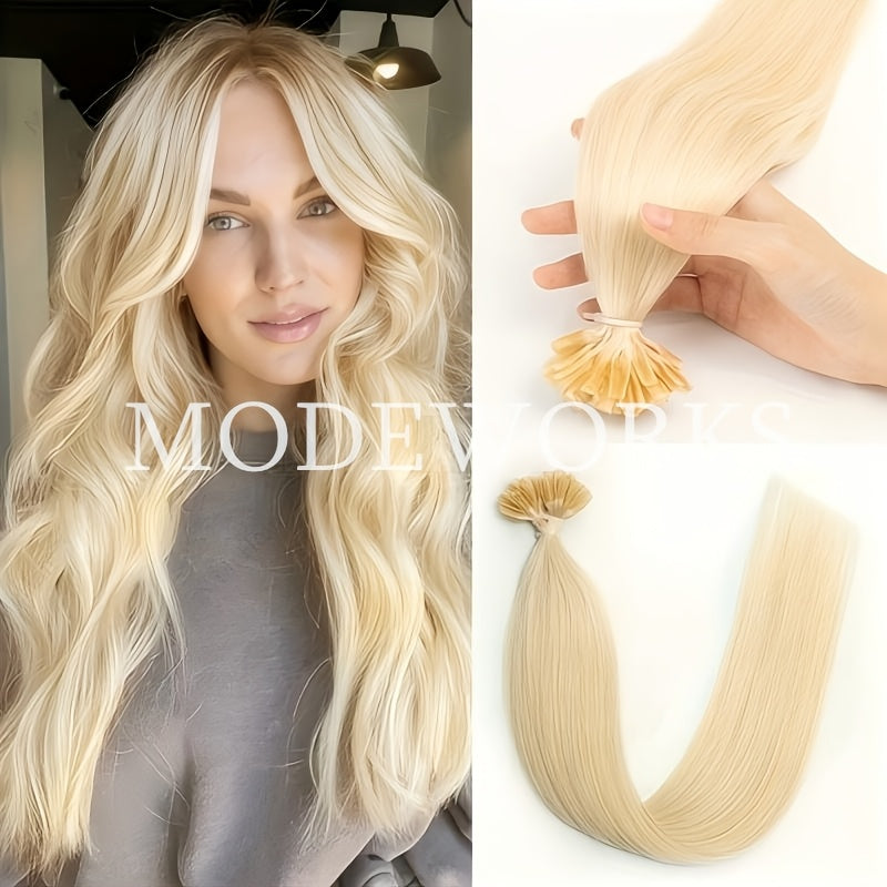 Keratin U Tip Hair Extensions 100% Remy Human Hair Nail Tip Bond Straight Invisible Seamless 12 14 16 18 20 Inch 50 Strands Natural Black Jet Black Blonde Brown Multi Color