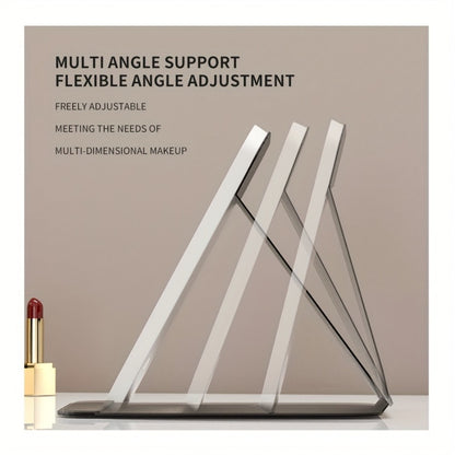 LED Makeup Mirror Folding with Touch Screen - USB Rechargeable Portable Vanity Mirror, Tri-Color Dimmable Lighting, Travel Desk Tabletop Use, Square or Round, Pink or White